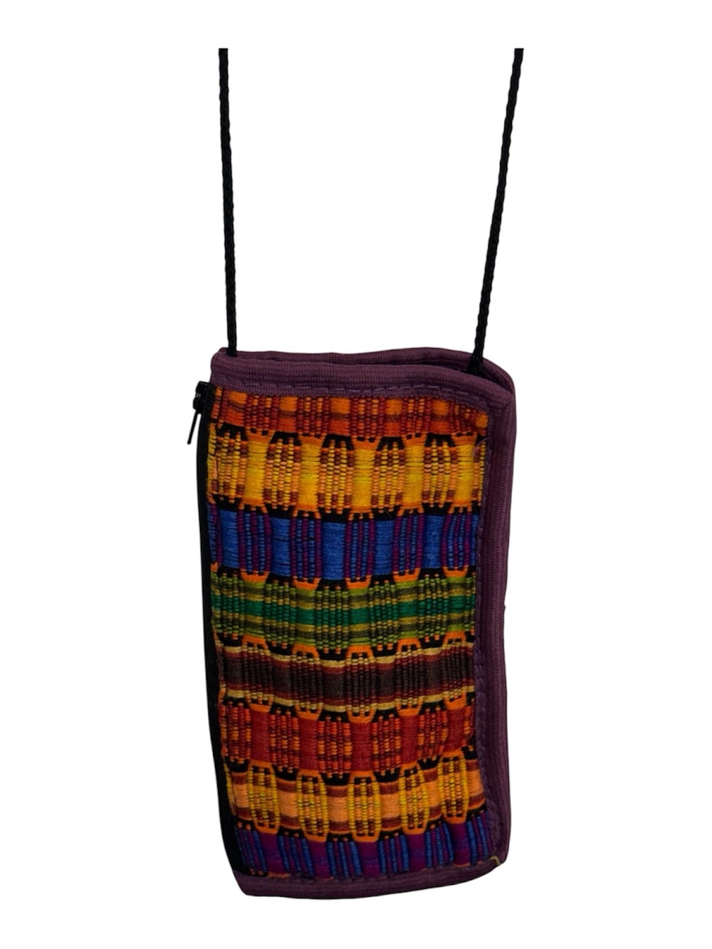 Vintage Woven Guatemalan Neck Pouch Crossbody Festival Boho Folk Art Bag
